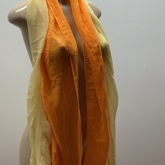 Icon Collection Orange and Yellow Sheer Scarf. New With Tags. - Picture 2 of 6